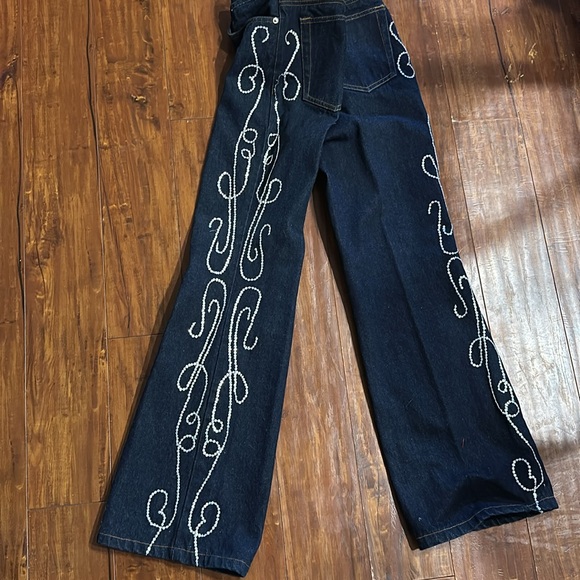 Spiegel High Waist Sequin swirl leg‎ Design Jeans Size 6 - Picture 5 of 8